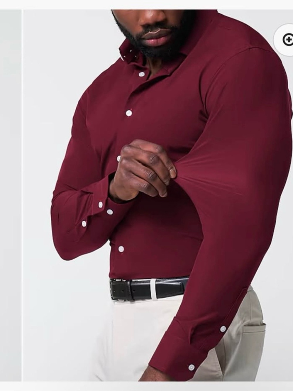 State & Liberty Athletic-Fit Burgundy Dress Shirt Originally $105 - Picture 2 of 3